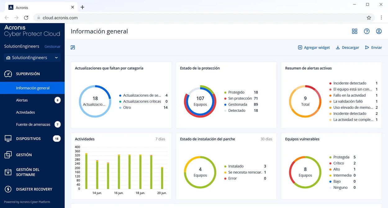 Acronis Cyber Protect Cloud biztonsági mentési szoftver - adattároló 1 GB/1 hónap