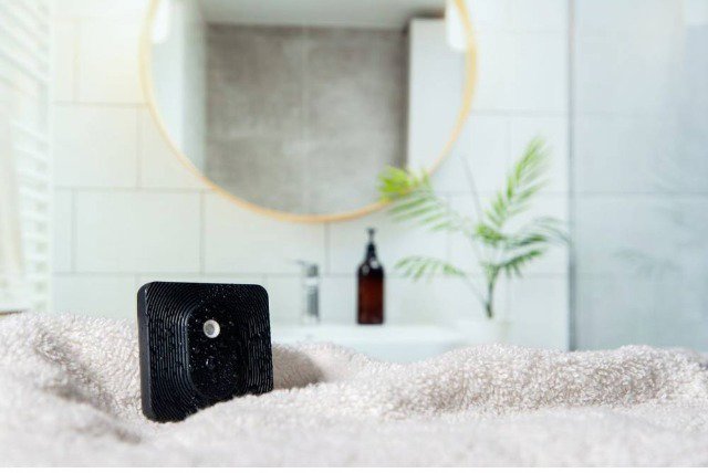 Feuchtigkeitssensor Shelly Blu H&T, batteriebetriebener Temperatur- und Feuchtigkeitssensor, Bluetooth + Zigbee, schwarz