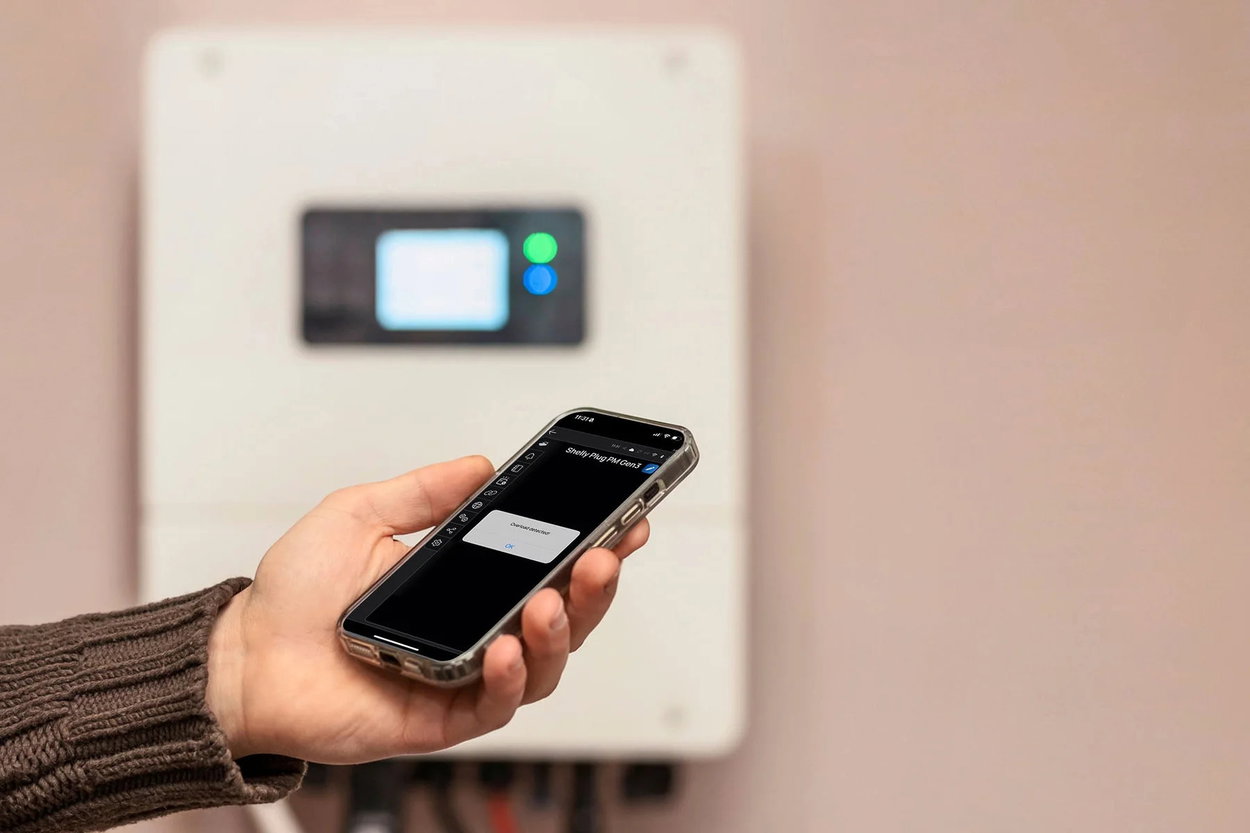 Intelligente Steckdose Shelly Plug PM Gen3, Steckdose mit Verbrauchsmessung, WiFi, weiß