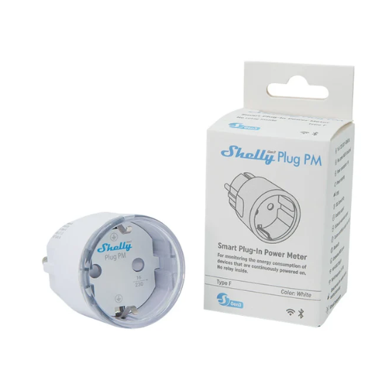 Shelly Plug PM Gen3 smart plug, plug with power consumption measurement, WiFi, white