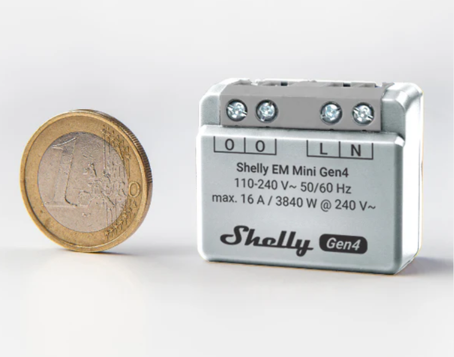 Shelly Gen4 EM mini 16 A, power meter, WiFi, LAN