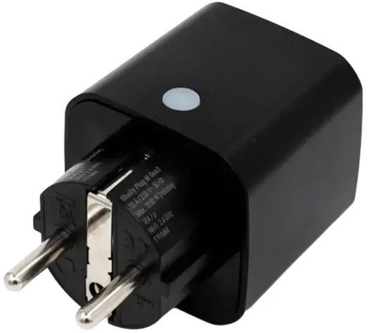 Intelligente Steckdose Shelly Plug M Gen3, Steckdose mit Verbrauchsmessung, WiFi, Matter, Schwarz