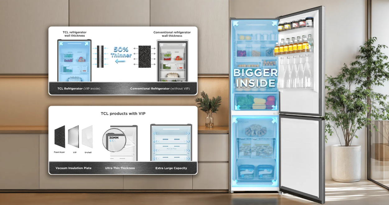 TCL RP312BLE0 Fridge, Silver