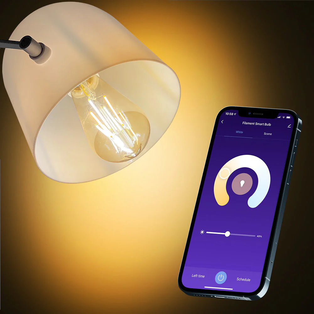 Smart LED bulb Tellur Filament E27, 6 W, amber