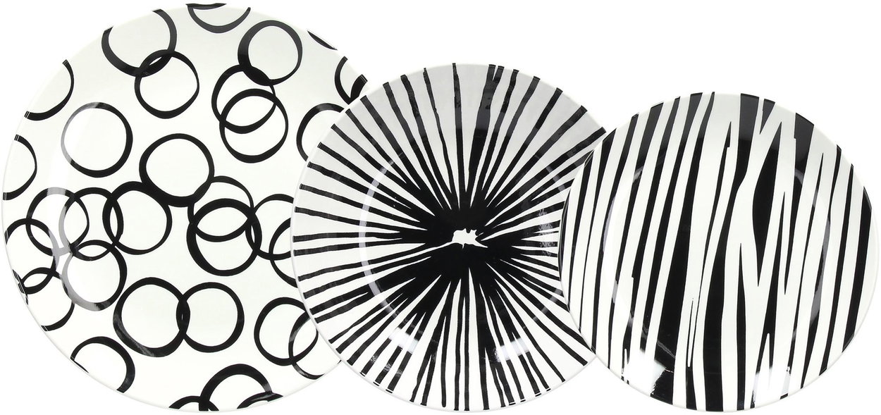 Andrea Fontebasso OPTICAL BLACK dinner set, 18pcs