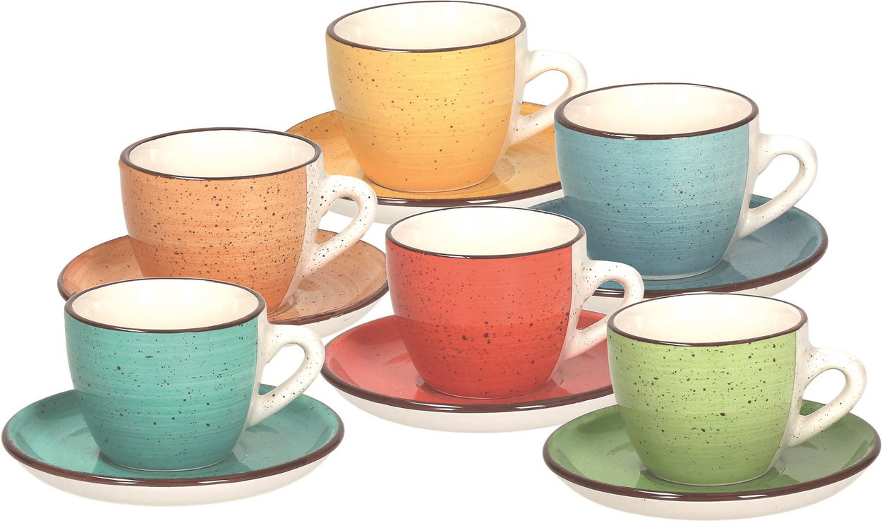 Tognana Set Kaffeetassen mit Untertassen 6 Stück 90ml LOUISE ART&PEPPER