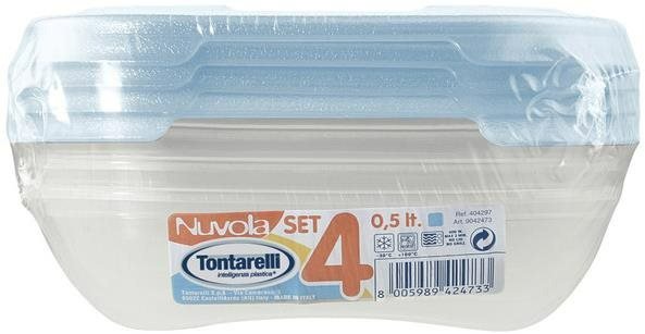 Tontarelli Nuvola ételtároló doboz készlet, 4x0,5 L, világoskék