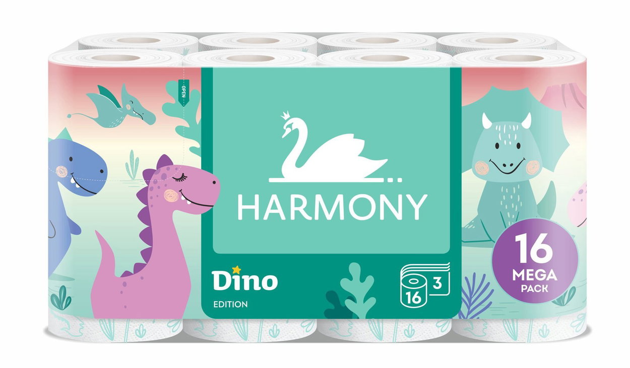 Toilet paper HARMONY Dino Edition (16 pcs)