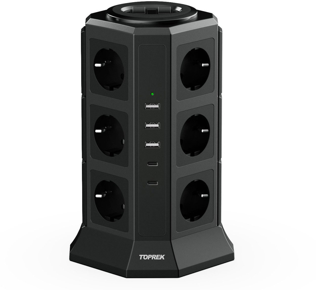 Predlžovací kábel TOPREK USB Vertical Power Strip TP-VA5U12E-PD