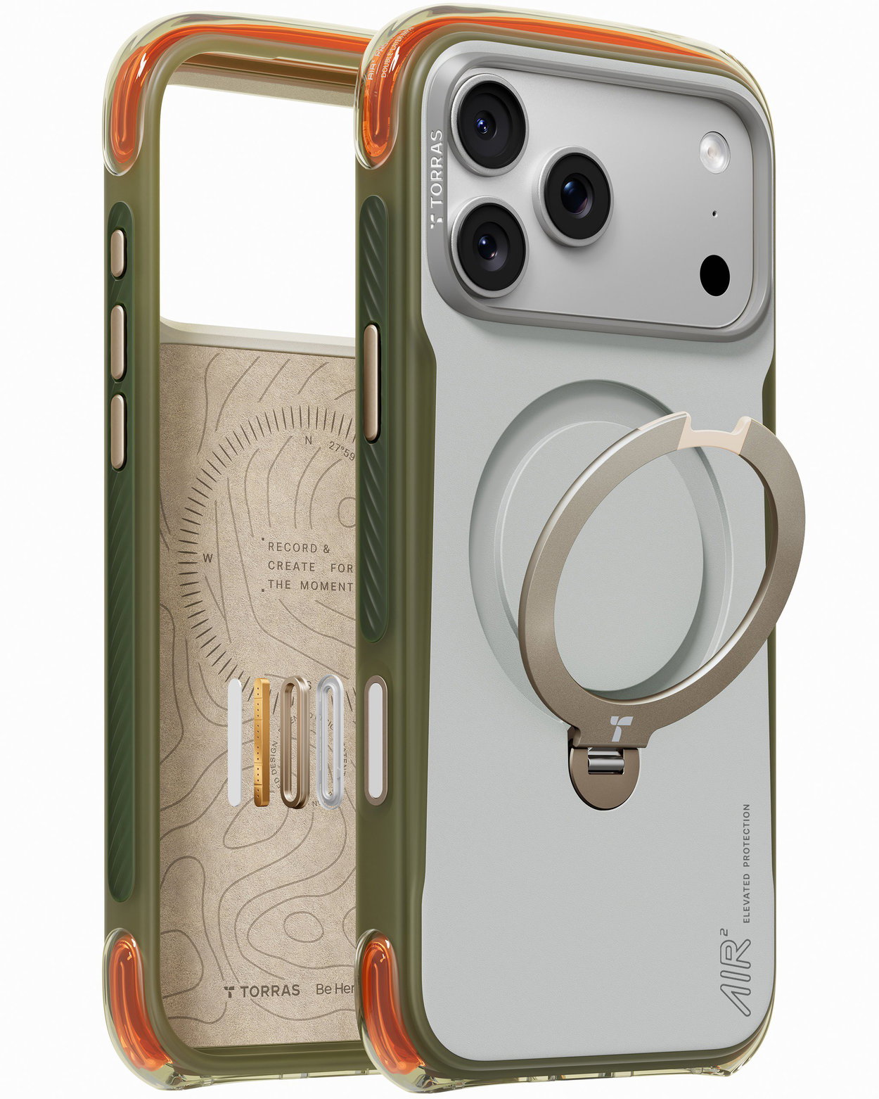 Torras Ostand Q3 Air Pro Alpine White iPhone 18 Pro mobiltelefon tok