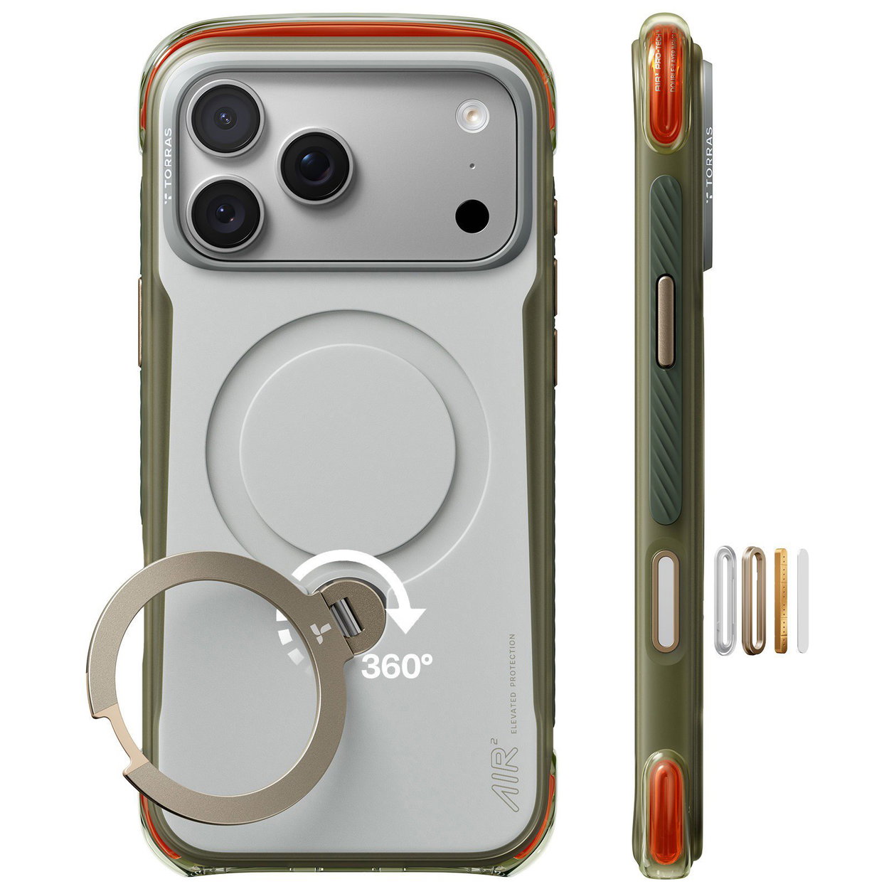 Torras Ostand Q3 Air Pro Alpine White iPhone 18 Pro mobiltelefon tok