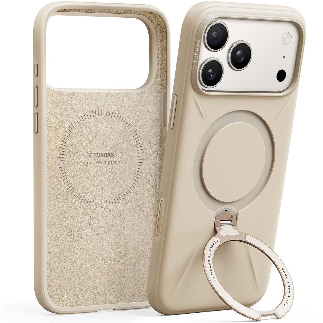Handyhülle Torras Ostand Q3 Silicone Dessert Gold iPhone 17 Pro