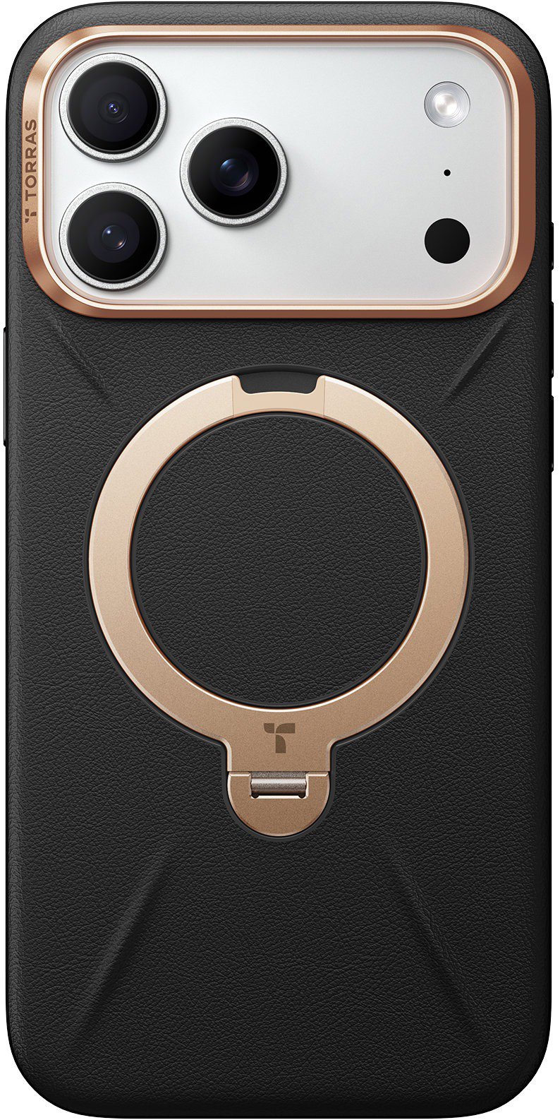 Torras Ostand Q3 VegSkin Obsidian Black iPhone 17 Pro case