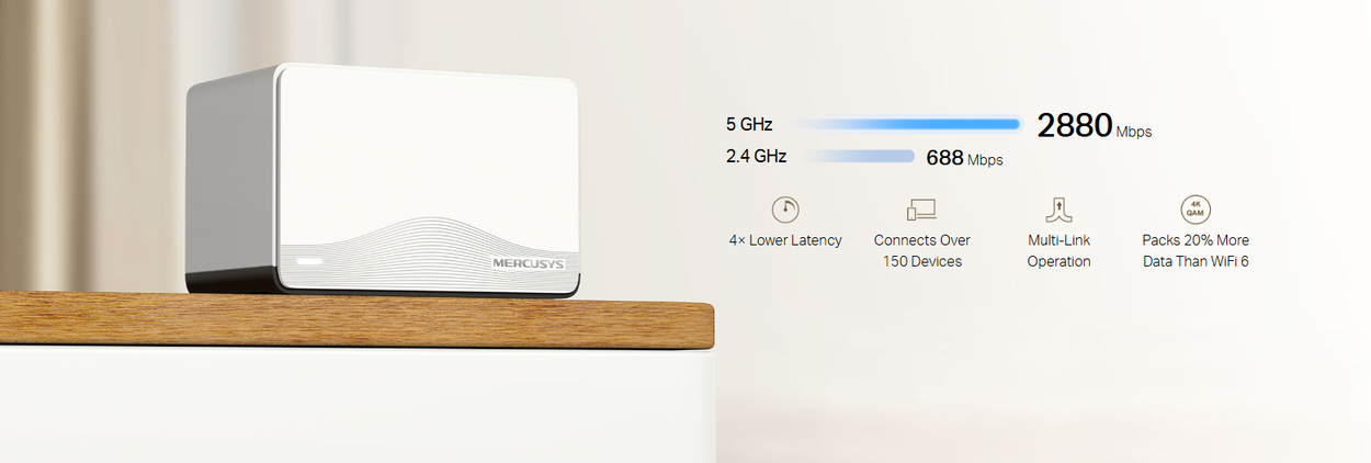WiFi-System Mercusys Halo H27BE, BE3600 Mesh Wi-Fi 7 (3er-Pack)