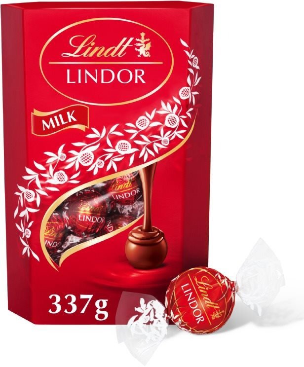 Lindt LINDOR maxi box of pralines, milk chocolate 337g