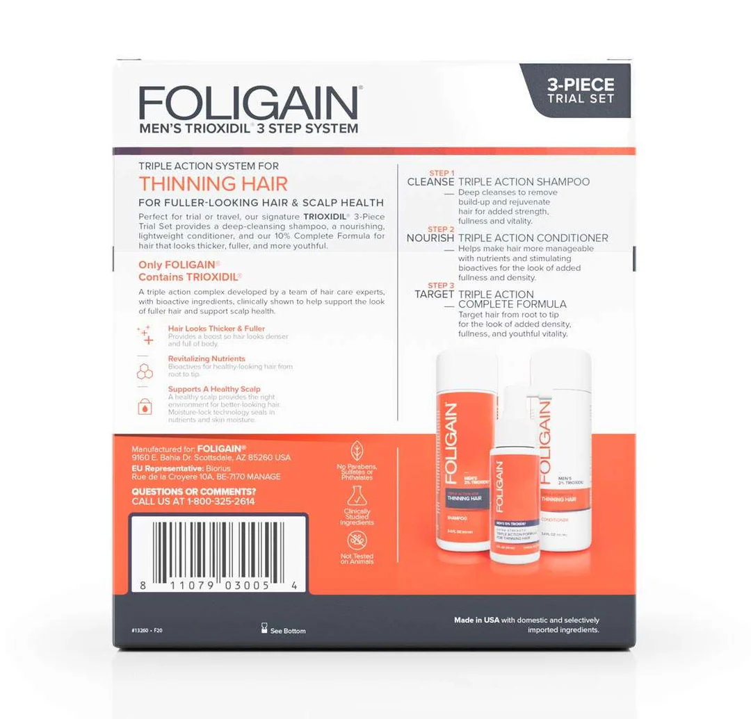 FOLIGAIN Triple Action hair care set travel set