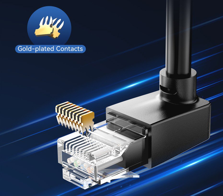 Vention Cat.6 UTP Downward Right Angle Ethernet Patch Cable 2M Black network cable
