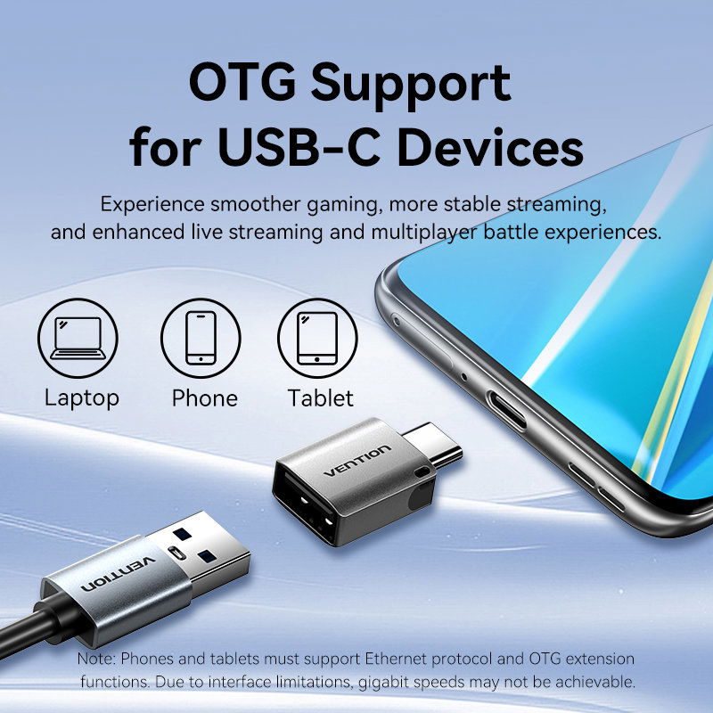 Vention USB-A to Gigabit Ethernet Adapter 0.15M Gray Aluminum Alloy Type