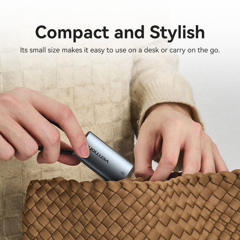 Vention USB-A to Gigabit Ethernet Adapter 0.15M Gray Aluminum Alloy Type