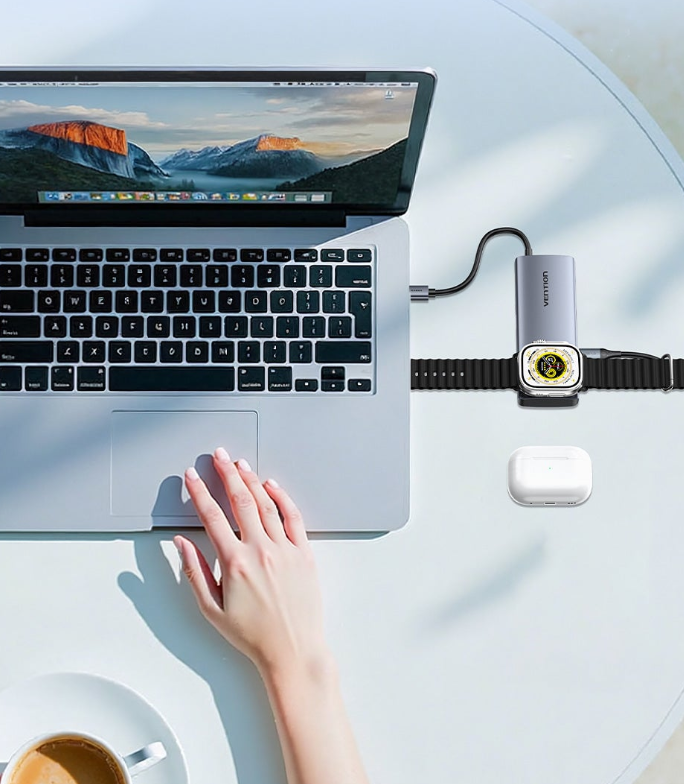 Vention 6-in-1 USB-C Wireless Charging Docking Station