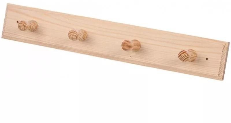 ELIGA Decoration Wooden Hanger for Sauna, 4 Hooks