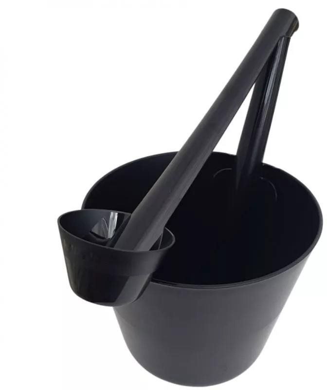 Sauna bucket HARVIA Sauna bucket with scoop click, black