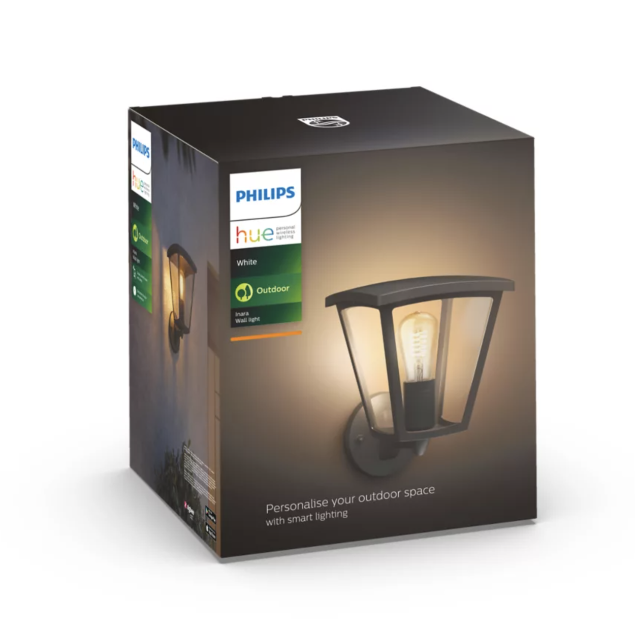 Ceiling light Philips Hue Inara White E27 outdoor wall lantern, black