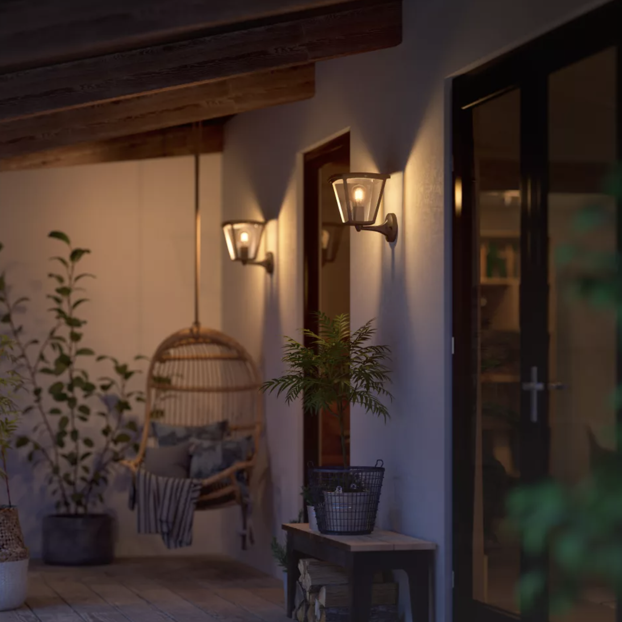 Ceiling light Philips Hue Inara White E27 outdoor wall lantern, black