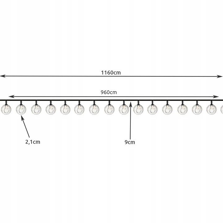 Gardlov 24010 Solar decorative string light garland 100 LED, IP44, 800mAh, 12m