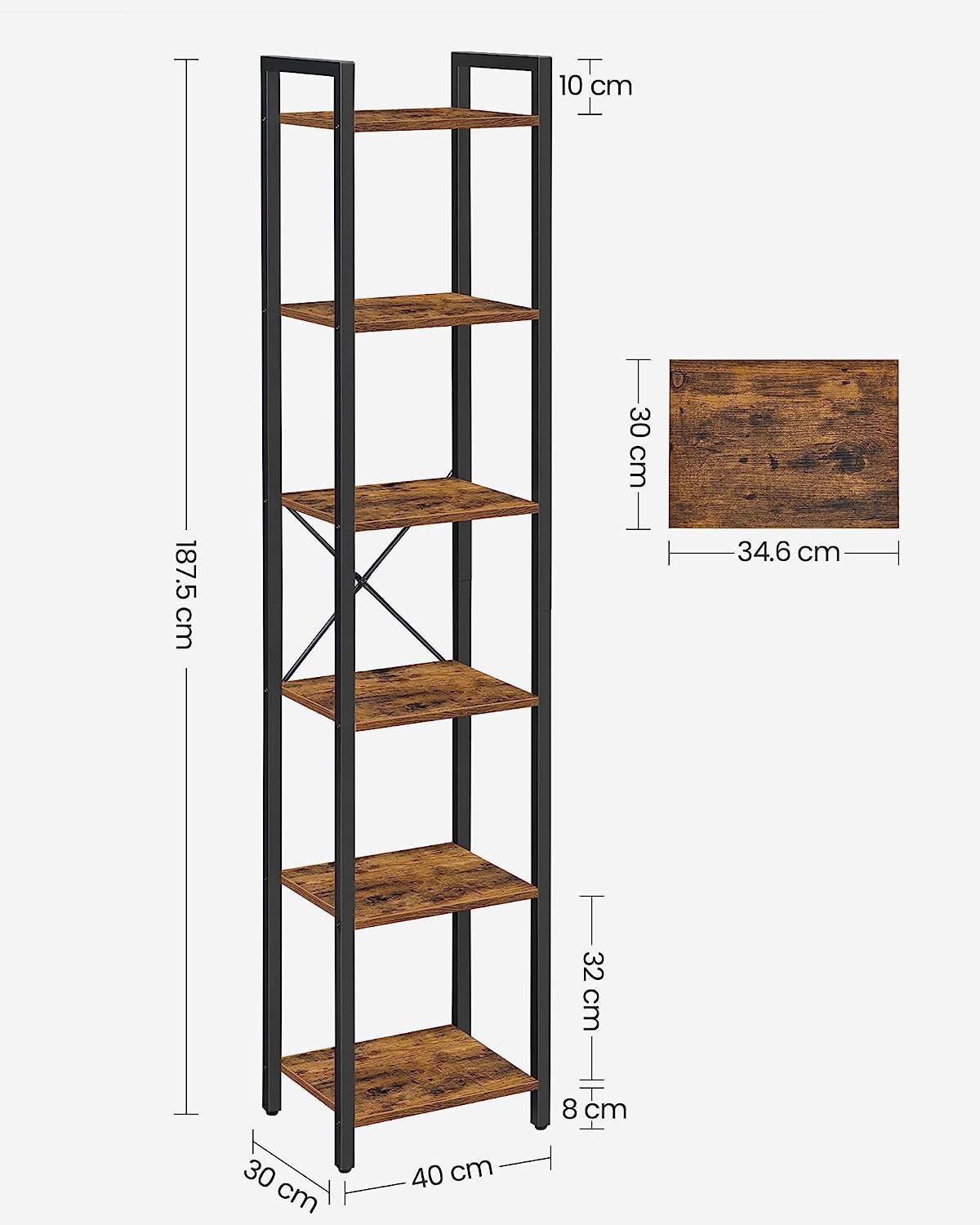 Songmics Vasagle Porat bookcase 187.5cm brown