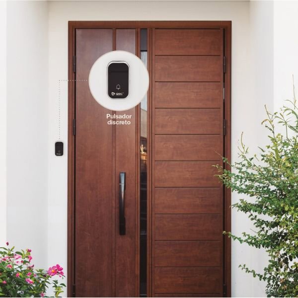 Doorbell Garsaco Wireless doorbell Halale 1 battery operated button and 1 receiver, black