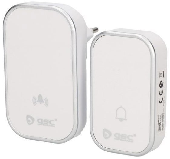 Doorbell Garsaco Plumtre wireless doorbell 1 battery-free button and 1 receiver, white