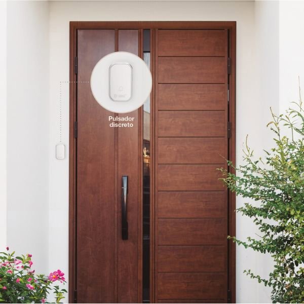Doorbell Garsaco Halale wireless doorbell 1 battery operated button and 1 receiver, white