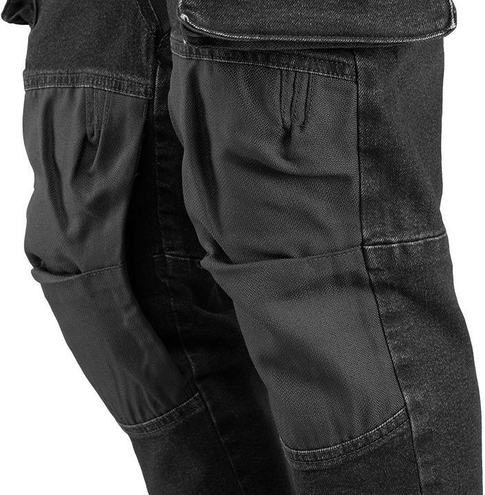 NEO Tools Men's denim work trousers, knee reinforcement, black