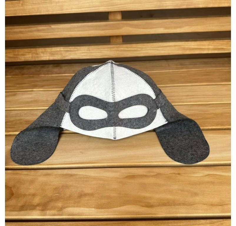 SOTRA 'Pilot' Sauna Hat, White/Grey, 100% Wool