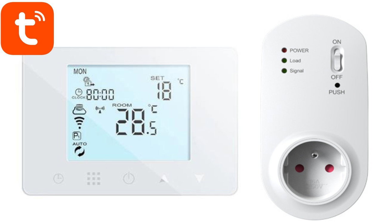 Auraton Orion 230V SET WiFi wireless thermostat with receiver, switched socket