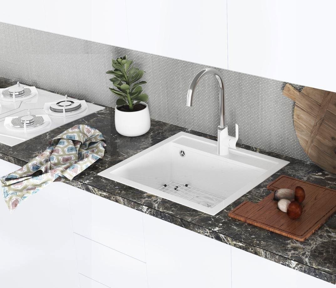 Aquasanita Turtl Quadro 565E alba ceramic sink