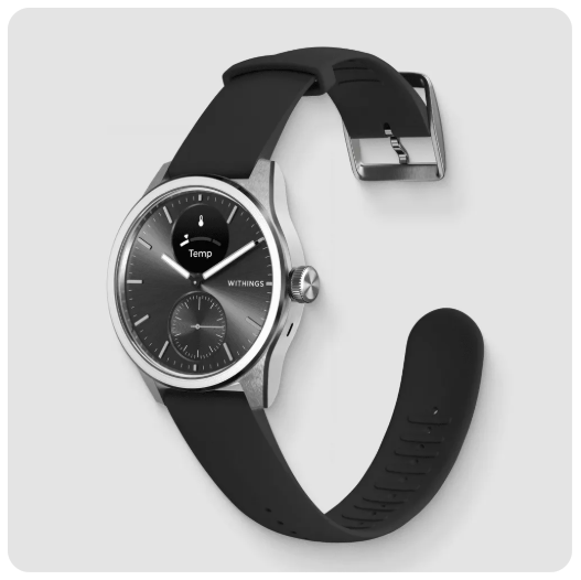 Withings ScanWatch 2 42 mm Black okosóra bőrszíjjal