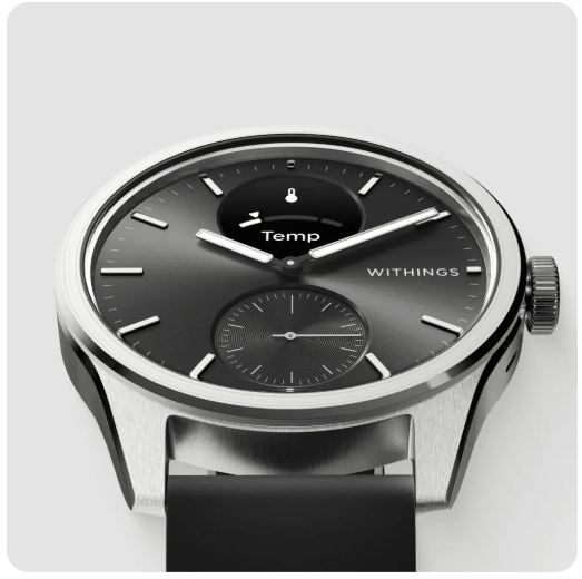 Withings ScanWatch 2 42 mm Black okosóra bőrszíjjal
