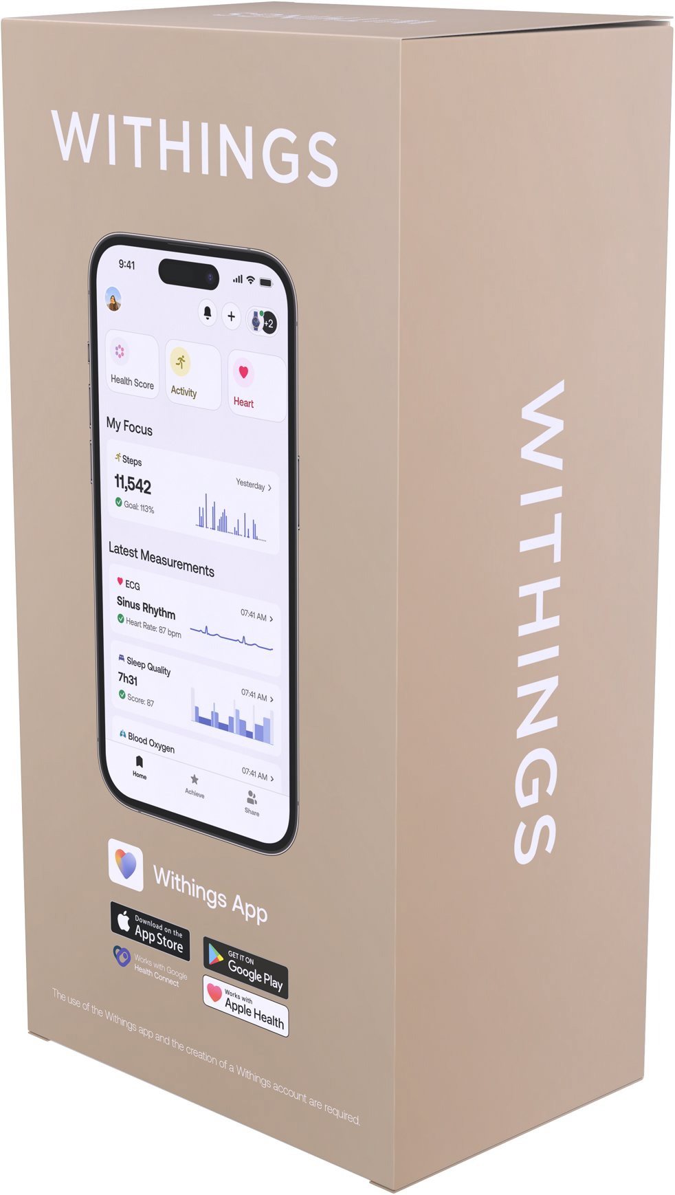 Withings ScanWatch 2 42 mm Black okosóra bőrszíjjal