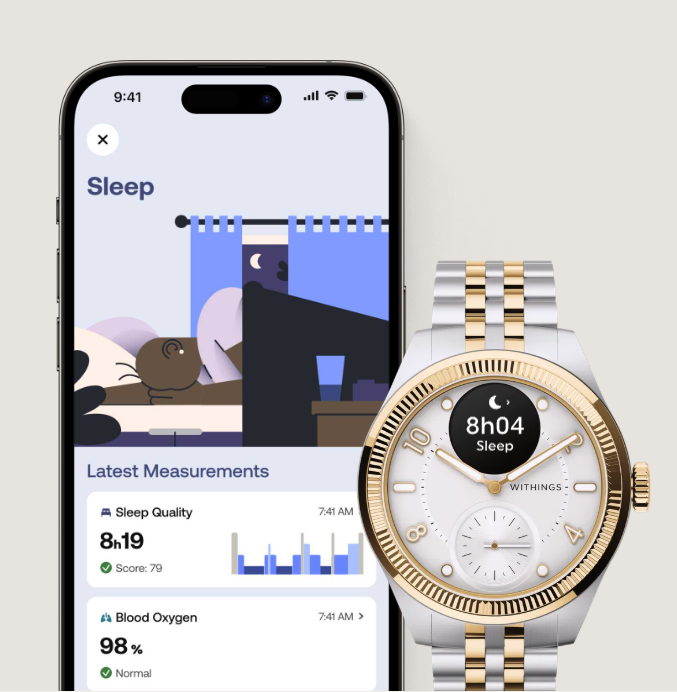 Chytré hodinky Withings Scanwatch Nova Brilliant 39mm - Gold