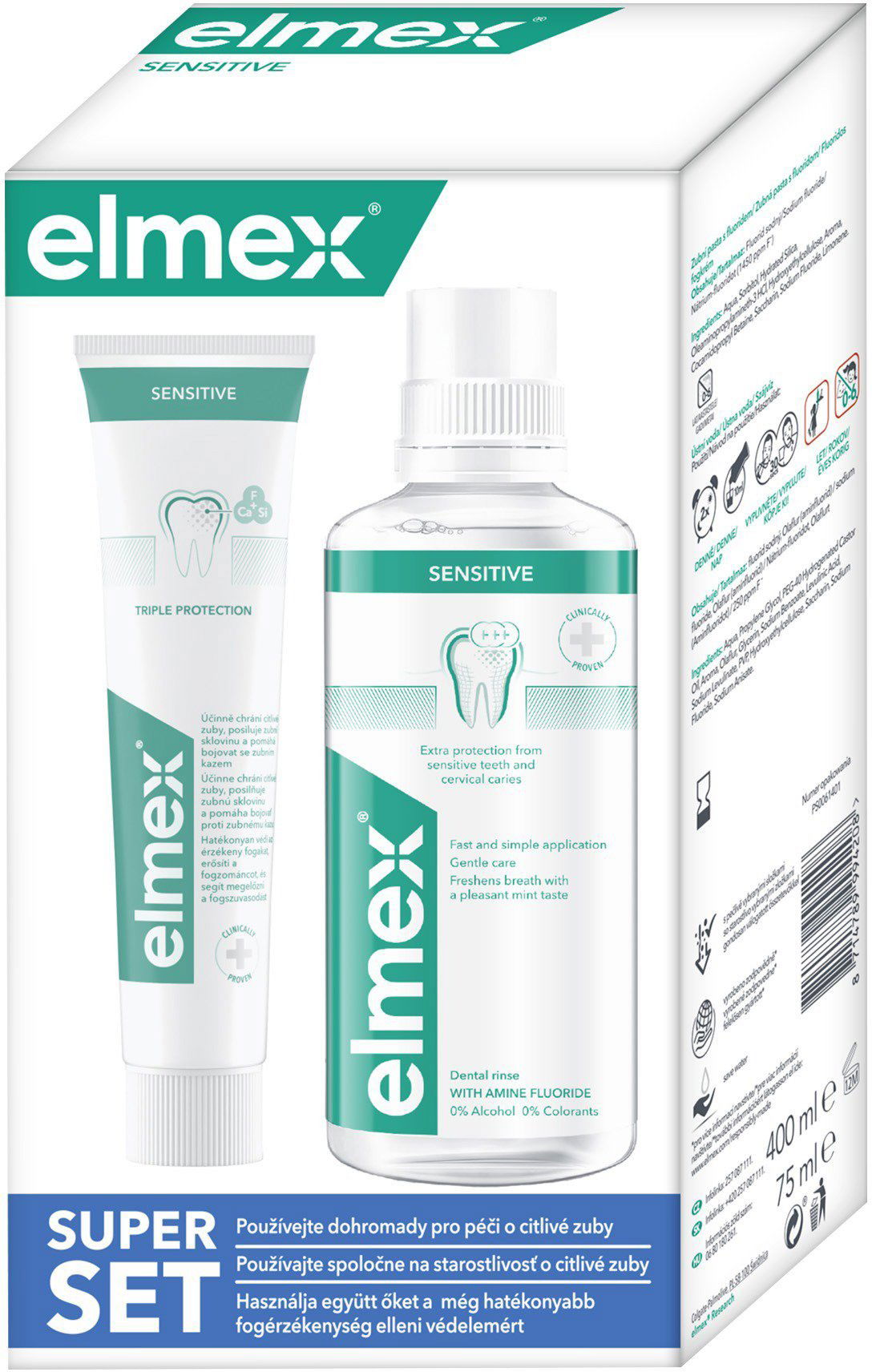 Zubní pasta ELMEX Sensitive Protection Pack - 400 ml + 75 ml