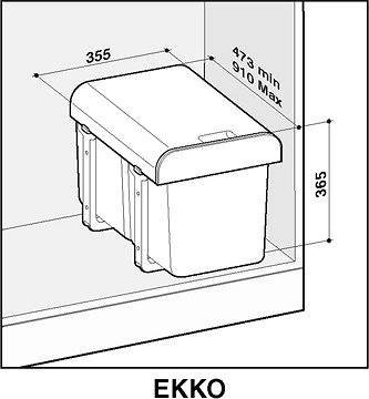 SINKS EKKO 40 4x8 l - Rubbish Bin