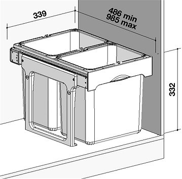 SINKS EKKO EASY 40 4x8 l - Rubbish Bin