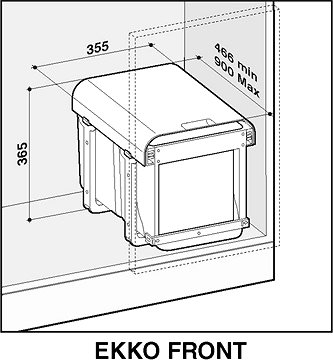 SINKS EKKO FRONT 40 4x8 l - Rubbish Bin