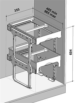 SINKS TANDEM FRONT 40 4x8 l + 2x16 l - Rubbish Bin