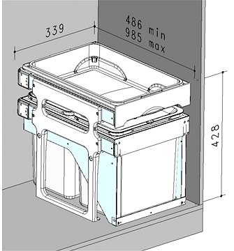 SINKS TANK FRONT 40 4x8l - Rubbish Bin