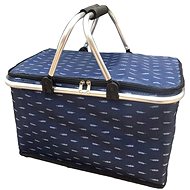 4sleep Piknikový košík termo - modrý listí - Picnic Basket
