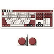 8BitDo Retro Mechanical Keyboard (Fami Edition) with Integrated Numpad + Dual Super Buttons - UK - Gaming Keyboard