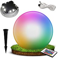 Aca Lighting Solar & Waterproof RGB+W LED Sphere 25cm, Remote Control, Li-FePO4 18A - Decorative Lighting
